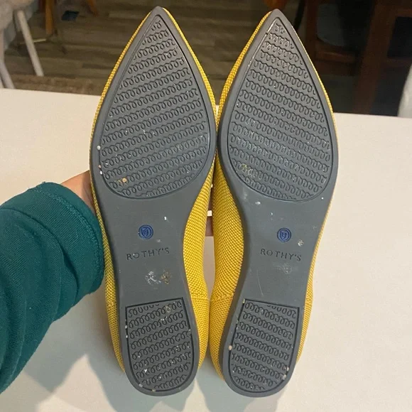 ROTHY’S RETIRED THE POINT MARIGOLD YELLOW POINTED TOE FLATS BALLET WOMEN SZ 8.5 - Picture 10 of 11